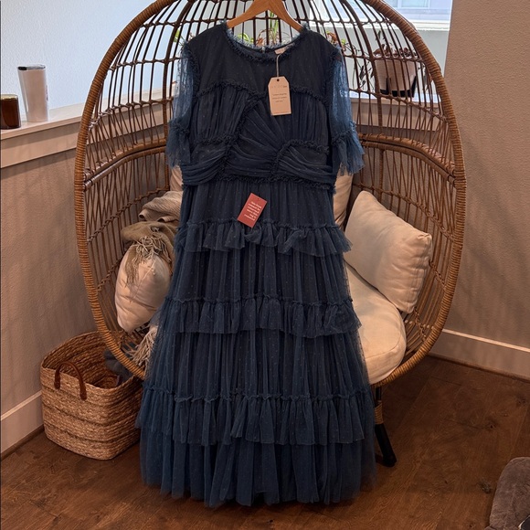 IVY CITY CO NWT slate blue LONG whimsical tulle party dress 3X - Picture 2 of 4